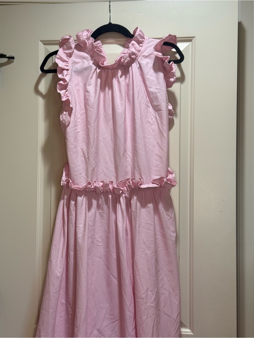 Backless Ruffle Pink Sundress for Women - Lightweight Summer Style